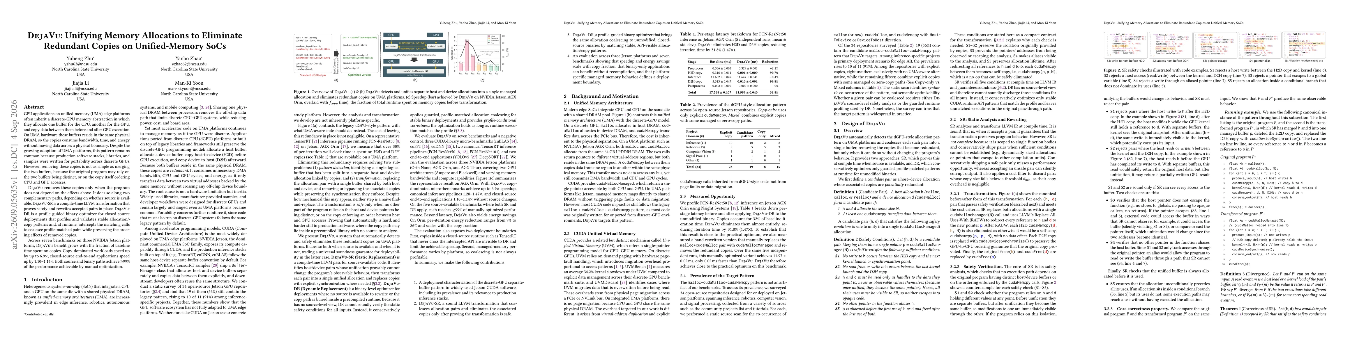 Thumbnail for DejaVu: Unifying Memory Allocations to Eliminate Redundant Copies on Unified-Memory SoCs