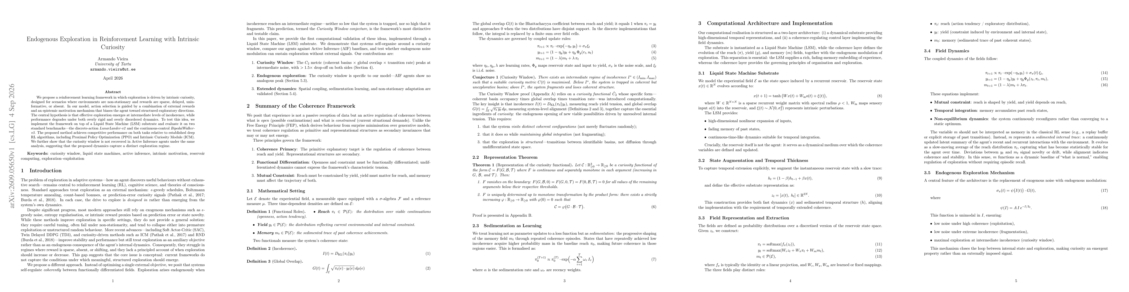 Thumbnail for Endogenous Exploration in Reinforcement Learning with Intrinsic Curiosity
