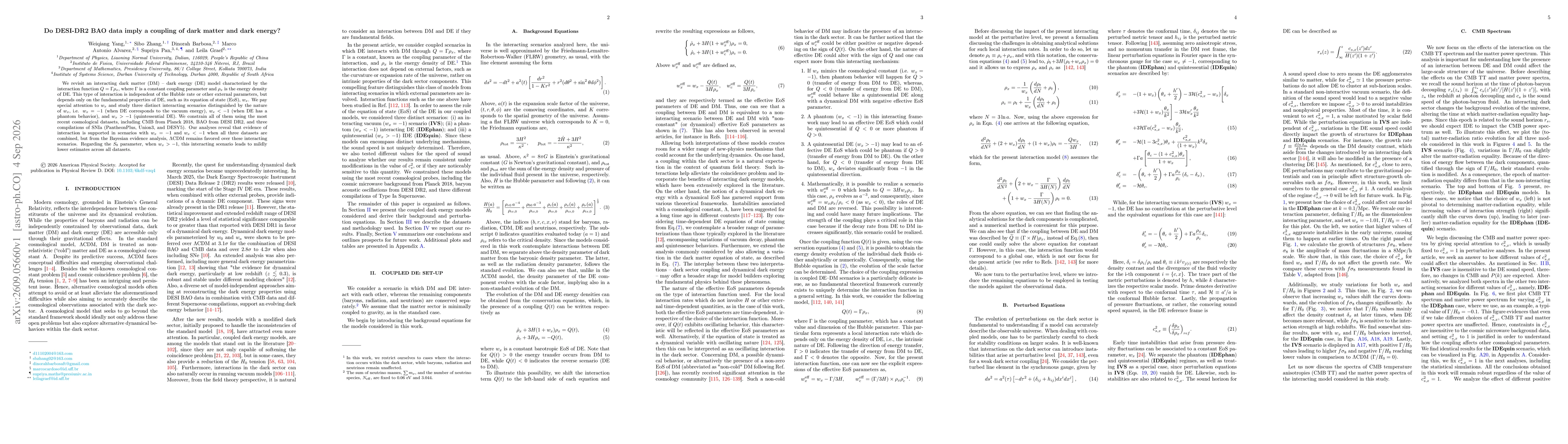 Thumbnail for Do DESI-DR2 BAO data imply a coupling of dark matter and dark energy?