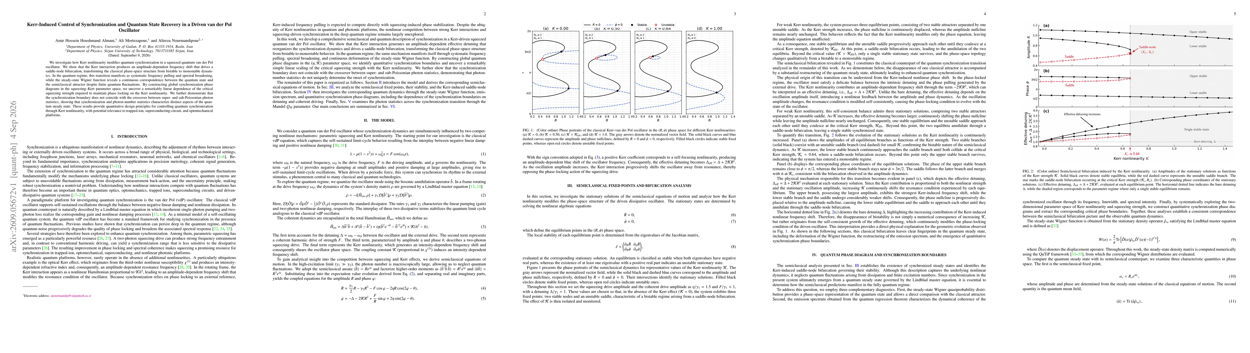 Thumbnail for Kerr Induced Control of Synchronization and Quantum State Recovery in a Driven van der Pol Oscillator
