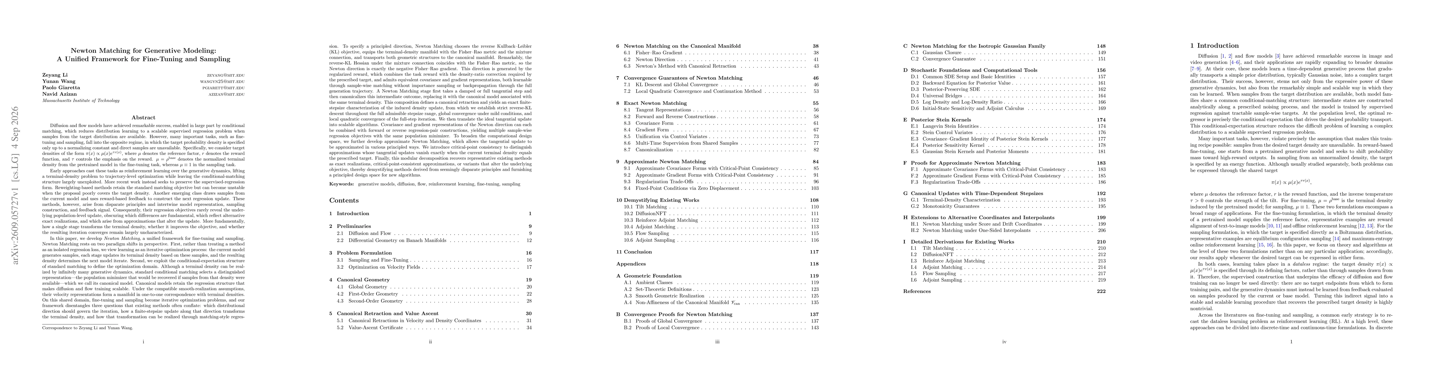 Thumbnail for Newton Matching for Generative Modeling: A Unified Framework for Fine-Tuning and Sampling