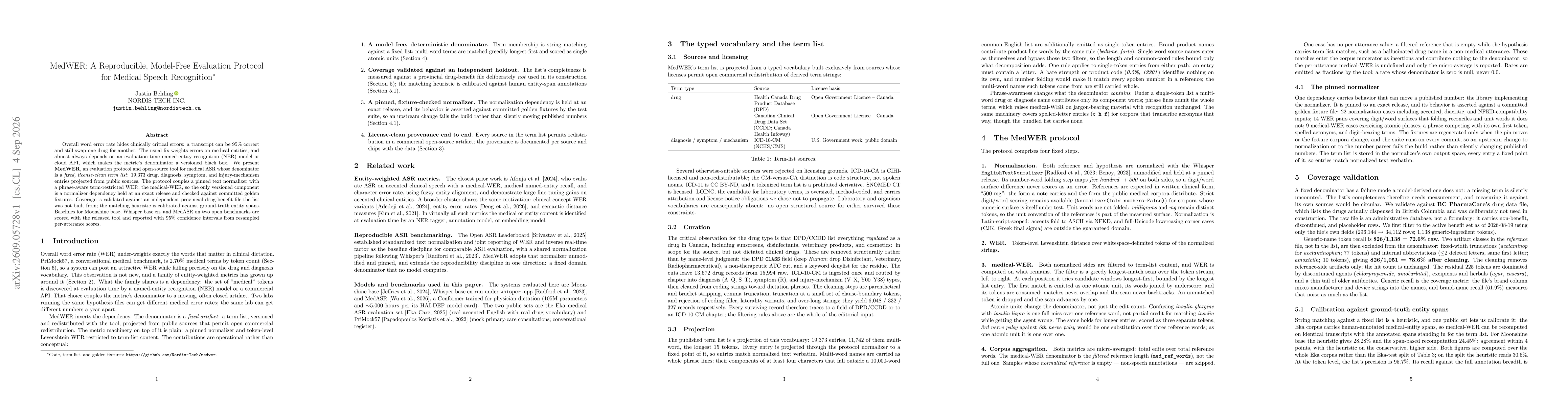 Thumbnail for MedWER: A Reproducible, Model-Free Evaluation Protocol for Medical Speech Recognition