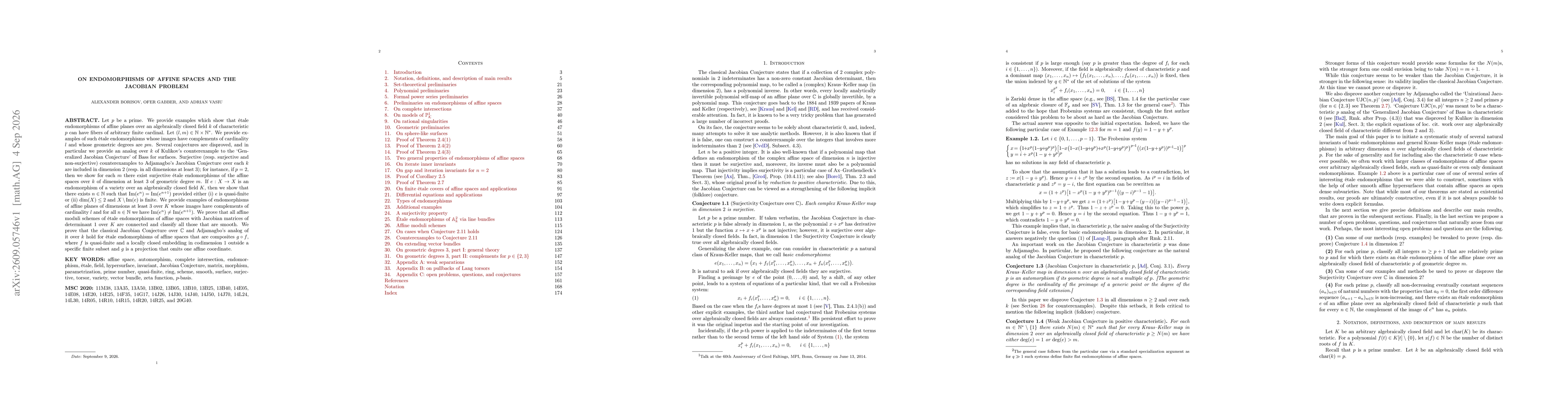 Thumbnail for On endomorphisms of affine spaces and the Jacobian problem