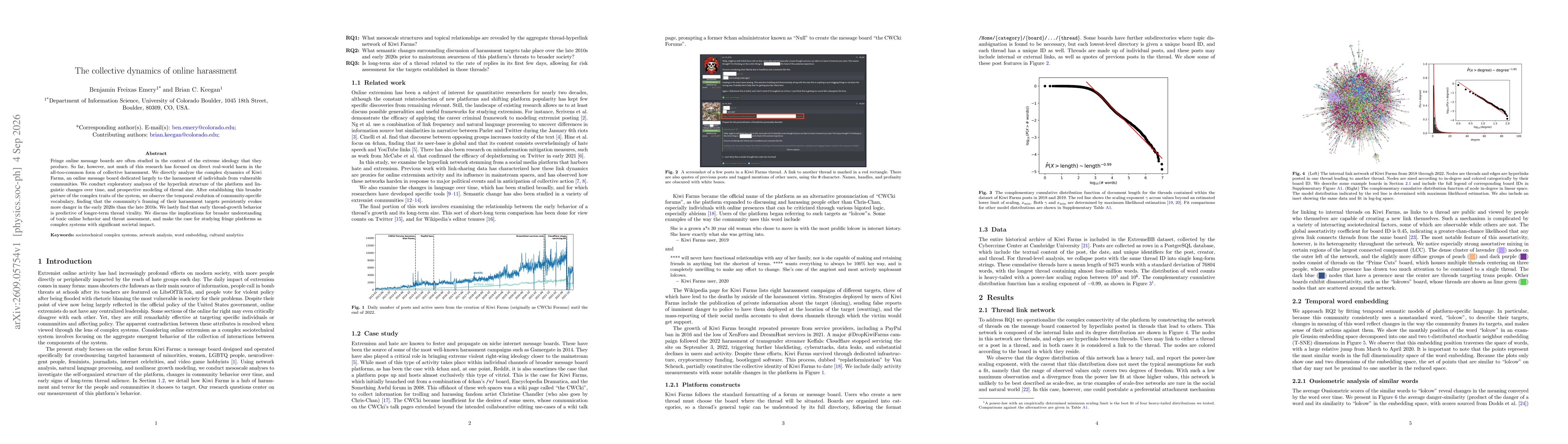 Thumbnail for The collective dynamics of online harassment