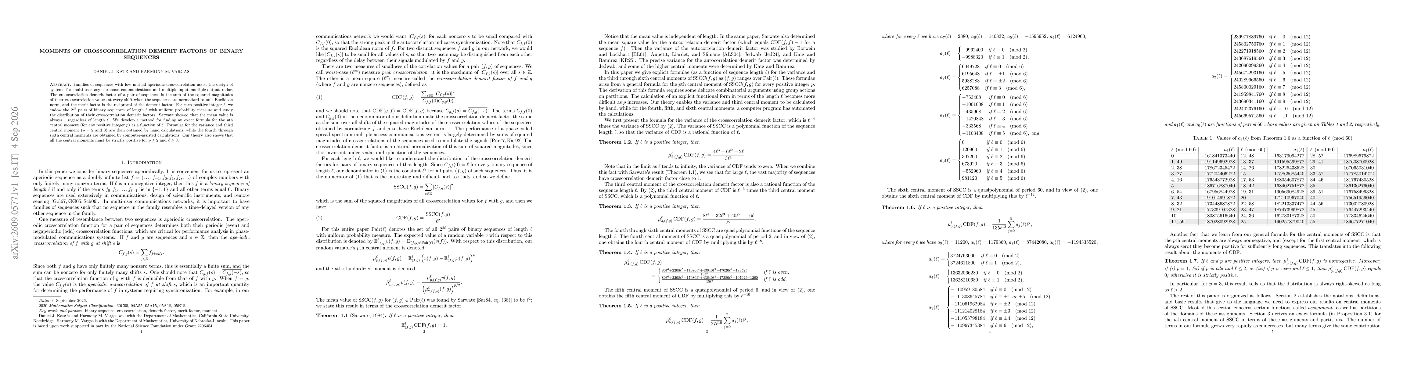 Thumbnail for Moments of crosscorrelation demerit factors of binary sequences