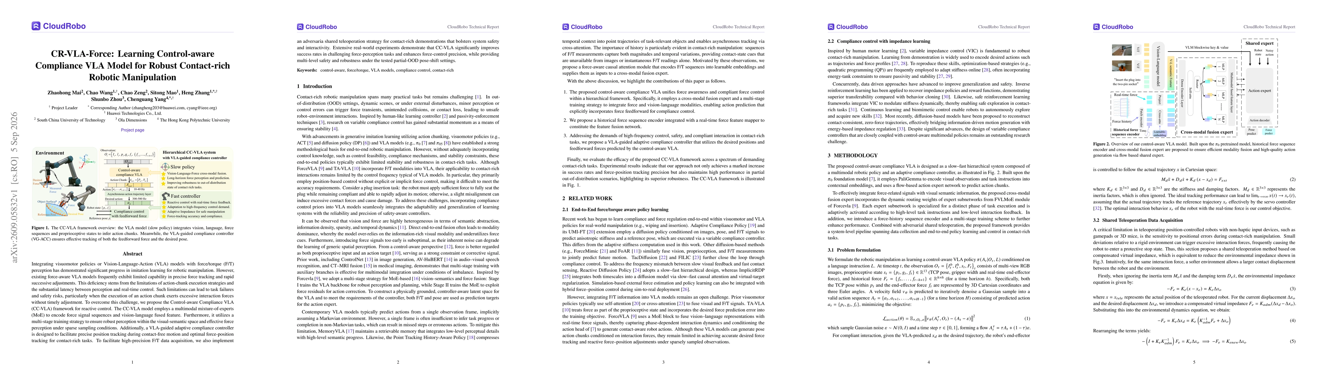 Thumbnail for CR-VLA-Force: Learning Control-aware Compliance VLA Model for Robust Contact-rich Robotic Manipulation
