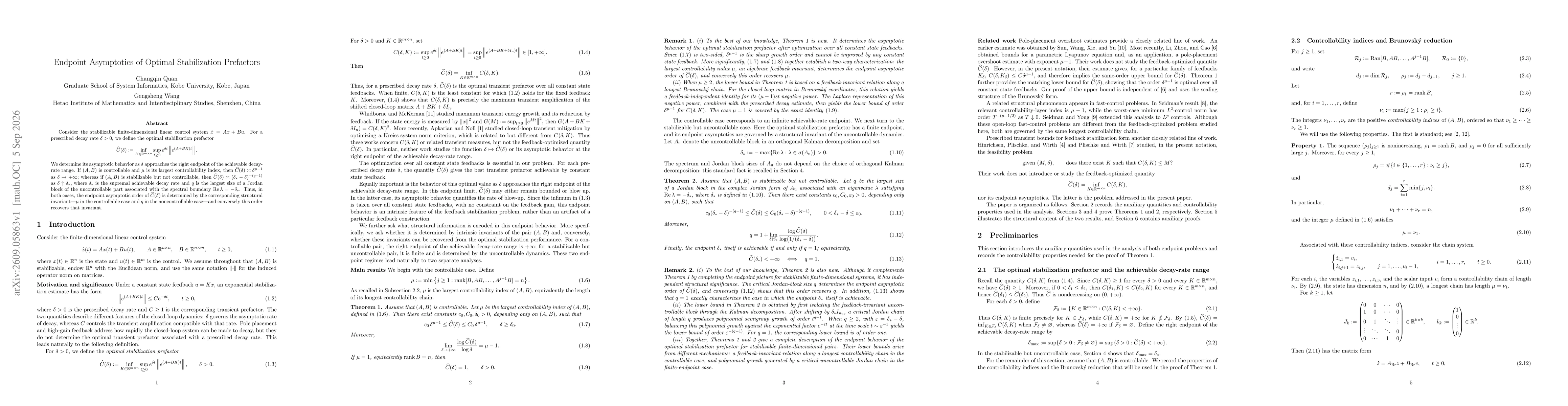 Thumbnail for Endpoint Asymptotics of Optimal Stabilization Prefactors