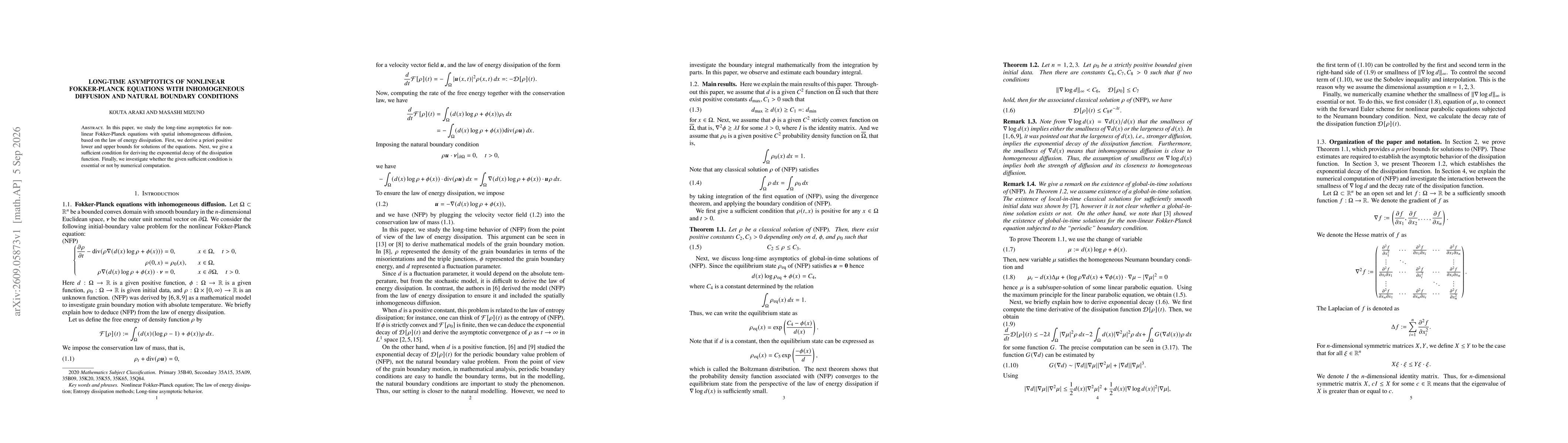 Thumbnail for Long-time asymptotics of nonlinear Fokker-Planck equations with inhomogeneous diffusion and natural boundary conditions