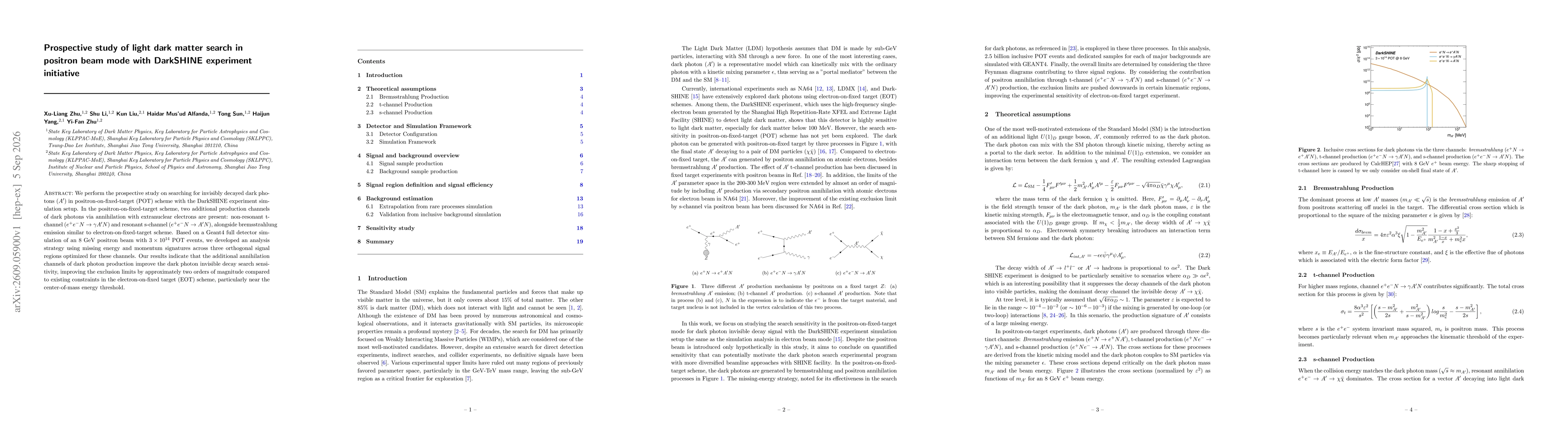 Thumbnail for Prospective study of light dark matter search in positron beam mode with DarkSHINE experiment initiative