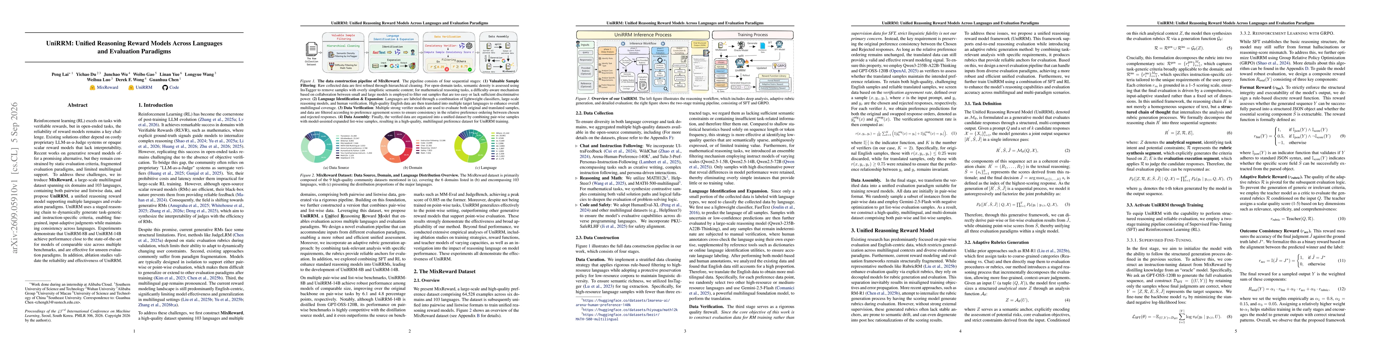 Thumbnail for UniRRM: Unified Reasoning Reward Models Across Languages and Evaluation Paradigms