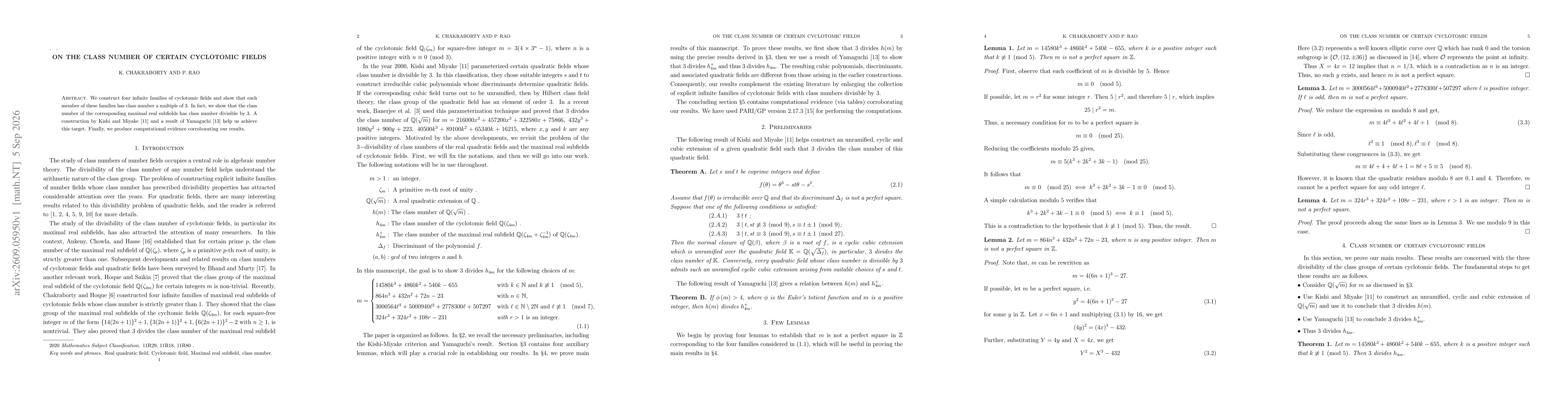 Thumbnail for On the class number of certain cyclotomic fields
