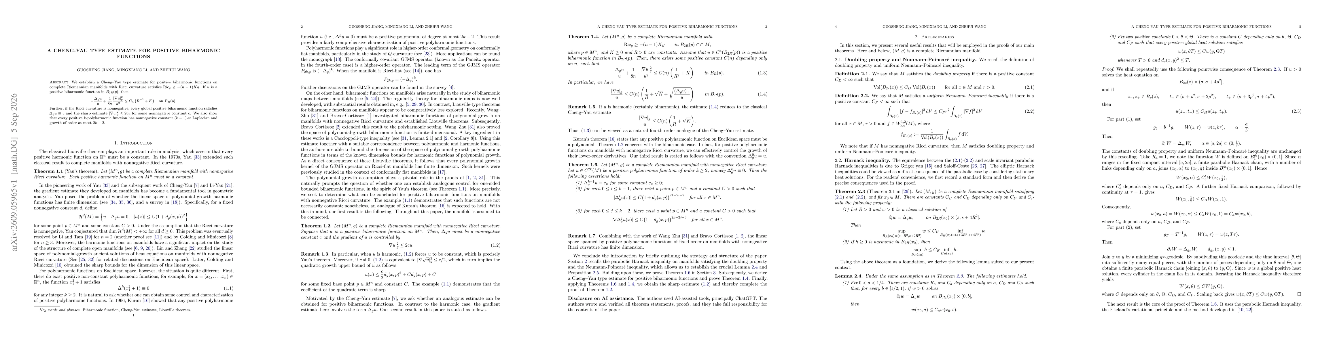 Thumbnail for A Cheng-Yau type estimate for positive biharmonic functions