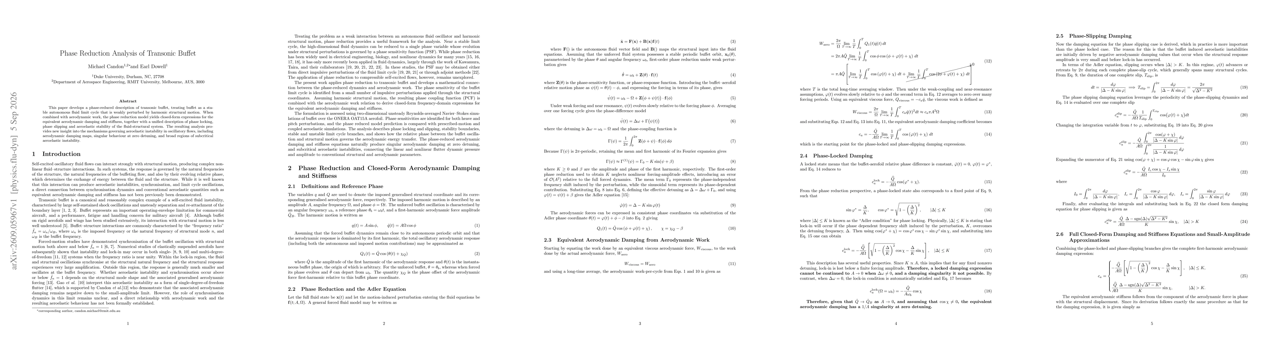 Thumbnail for Phase Reduction Analysis of Transonic Buffet