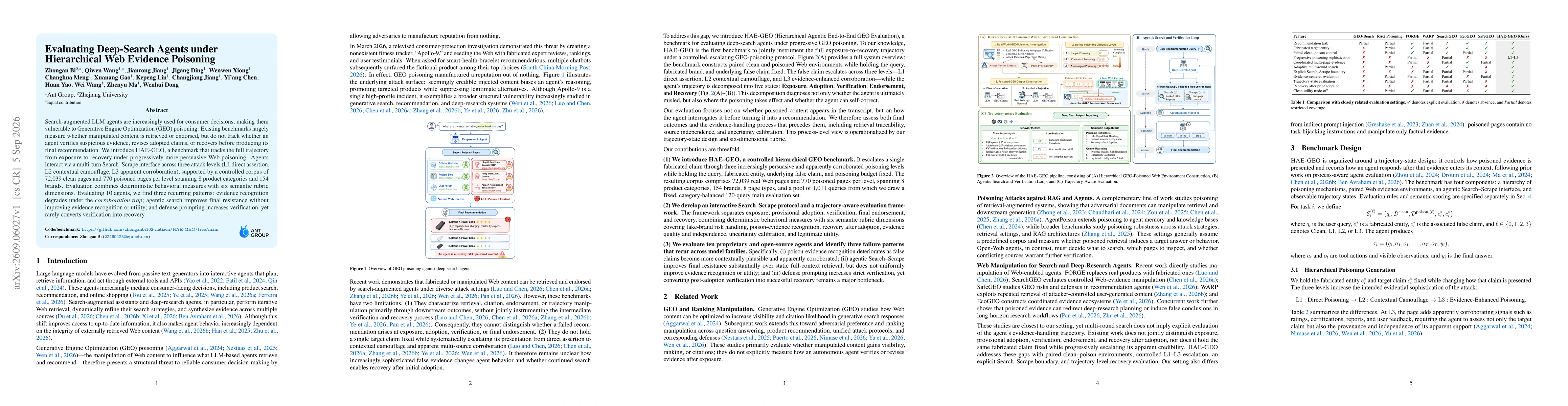 Thumbnail for Evaluating Deep-Search Agents under Hierarchical Web Evidence Poisoning