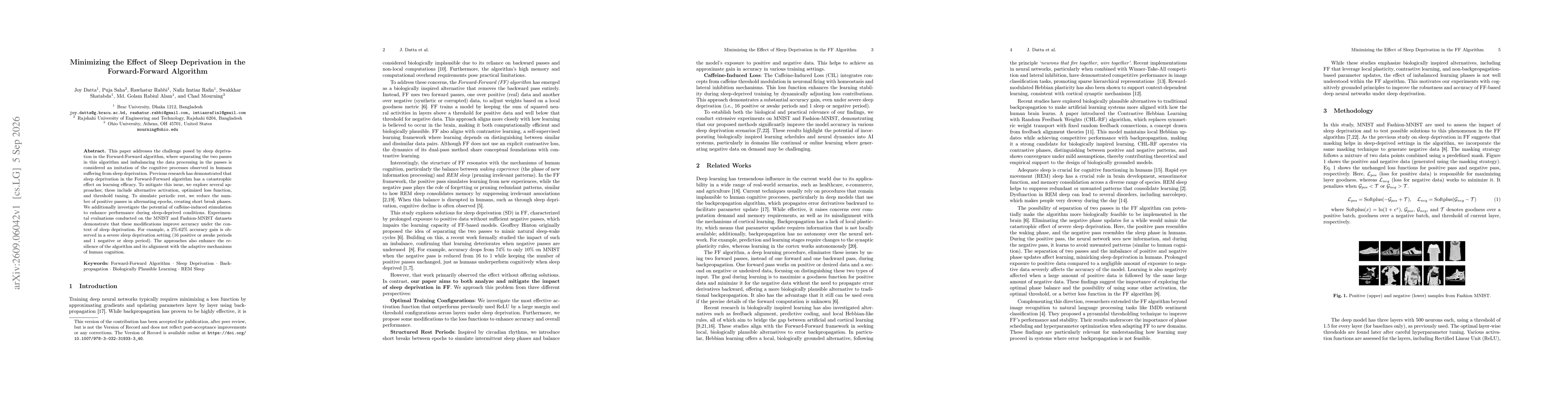 Thumbnail for Minimizing the Effect of Sleep Deprivation in the Forward-Forward Algorithm