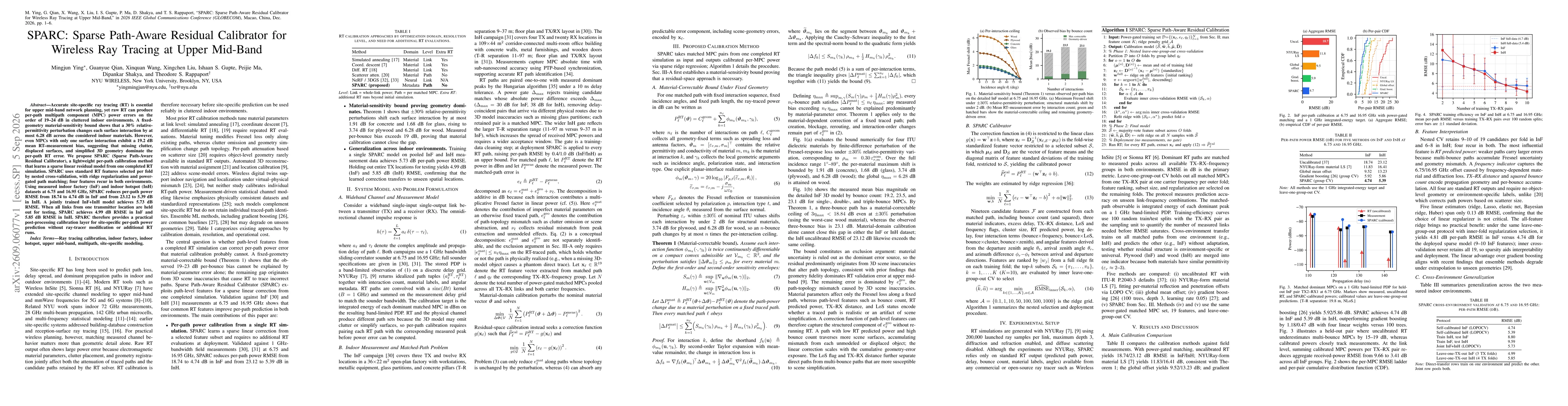 Thumbnail for SPARC: Sparse Path-Aware Residual Calibrator for Wireless Ray Tracing at Upper Mid-Band