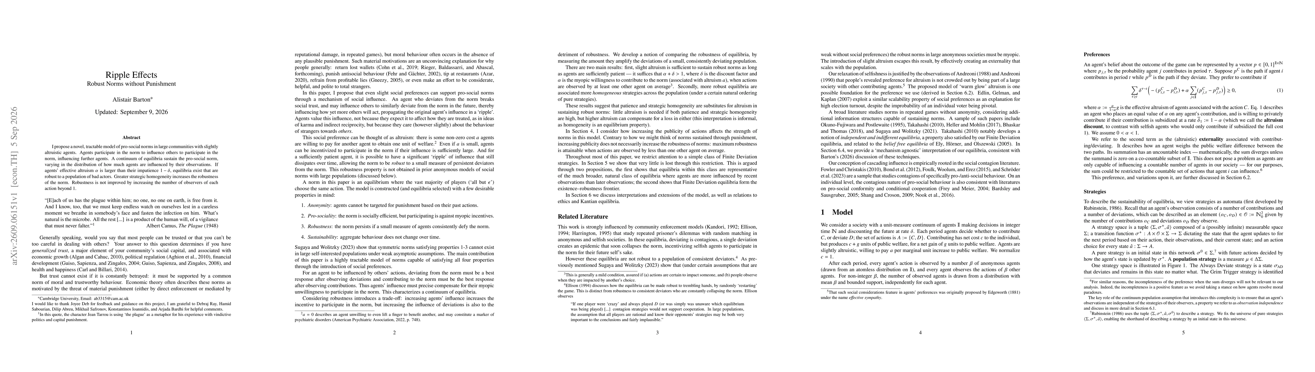 Thumbnail for Ripple Effects: Robust Norms without Punishment