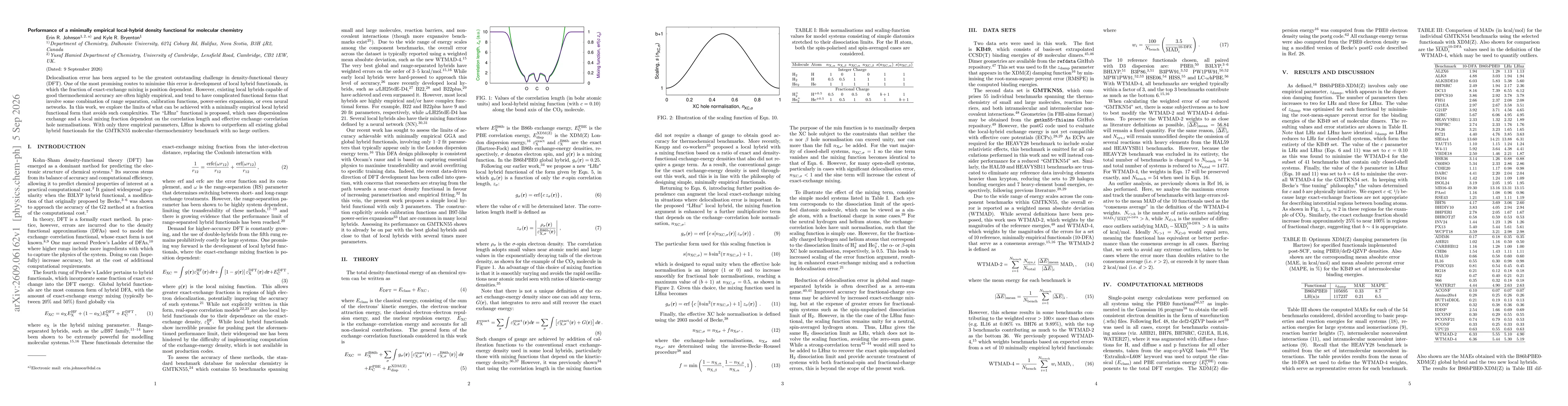 Thumbnail for Performance of a minimally empirical local-hybrid density functional for molecular chemistry