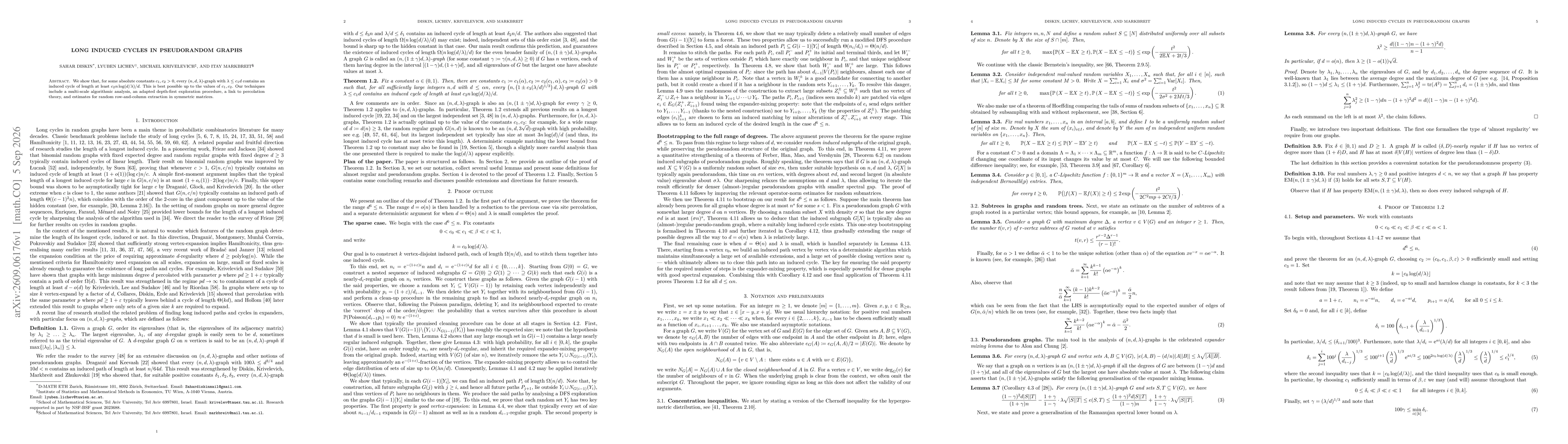 Thumbnail for Long induced cycles in pseudorandom graphs