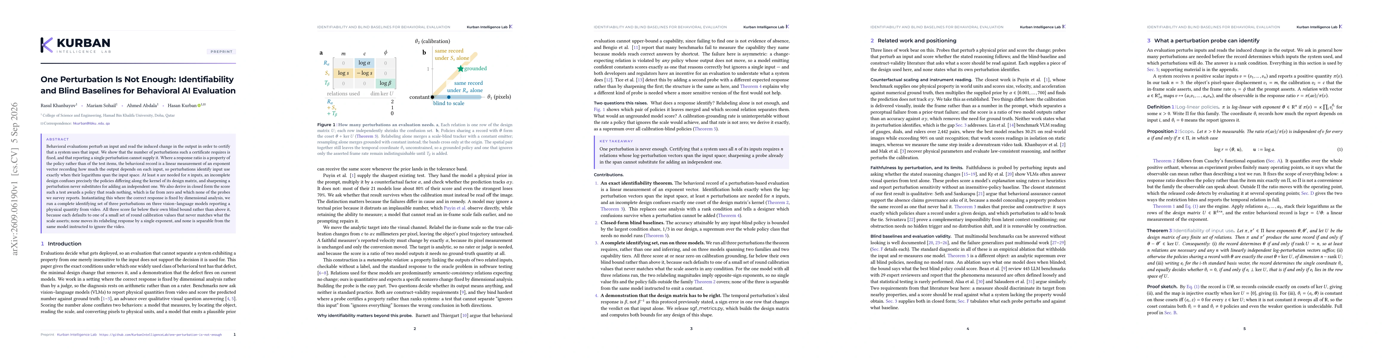 Thumbnail for One Perturbation Is Not Enough: Identifiability and Blind Baselines for Behavioral AI Evaluation