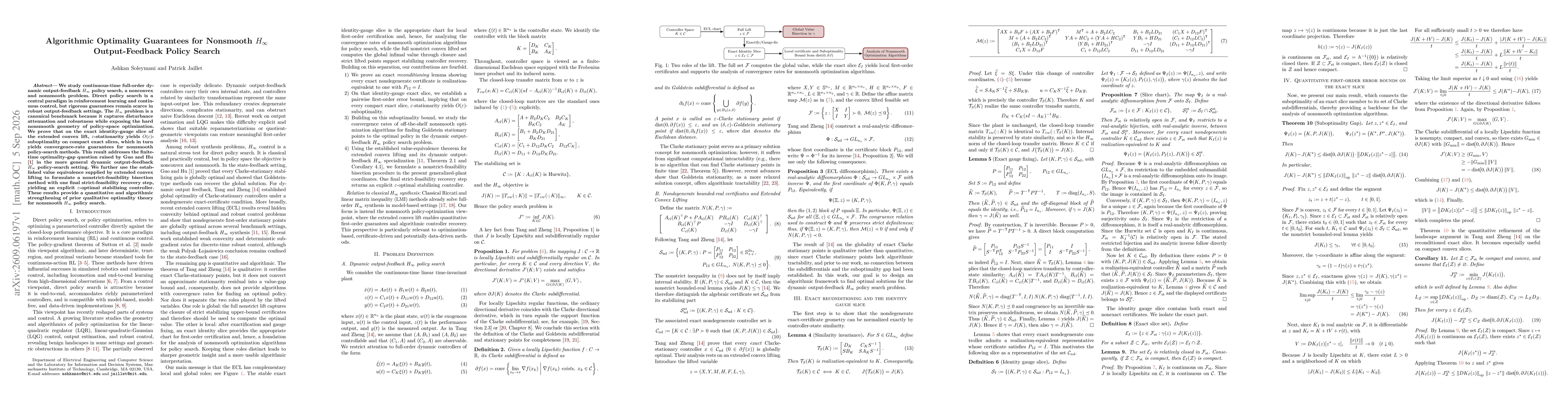 Thumbnail for Algorithmic Optimality Guarantees for Nonsmooth $H_\infty$ Output-Feedback Policy Search