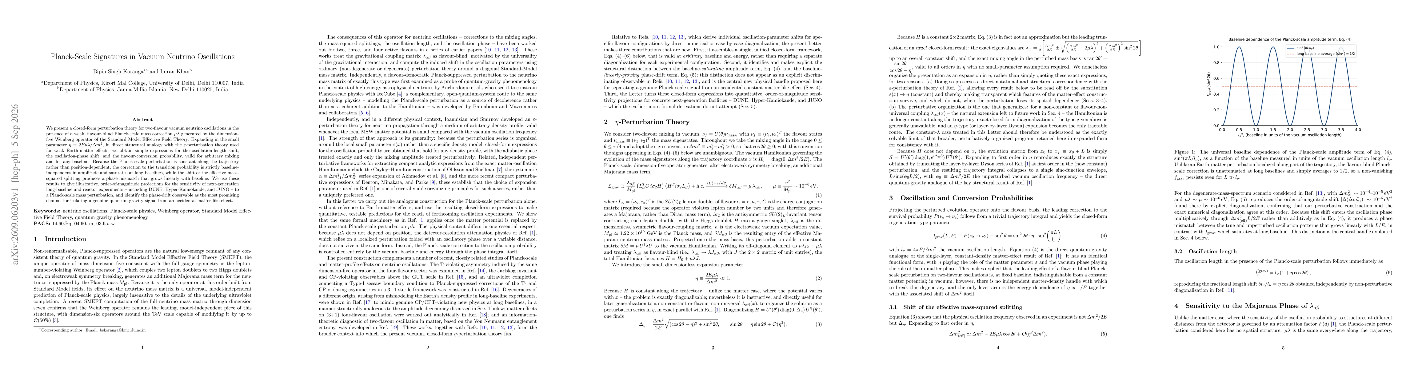 Thumbnail for Planck-Scale Signatures in Vacuum Neutrino Oscillations