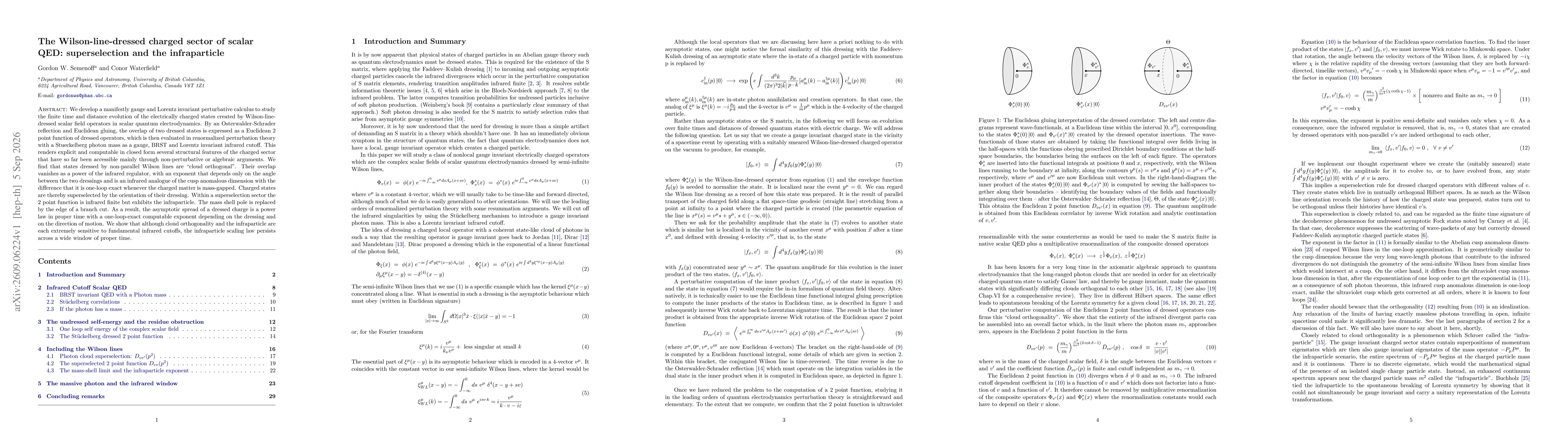Thumbnail for The Wilson-line-dressed charged sector of scalar QED: superselection and the infraparticle