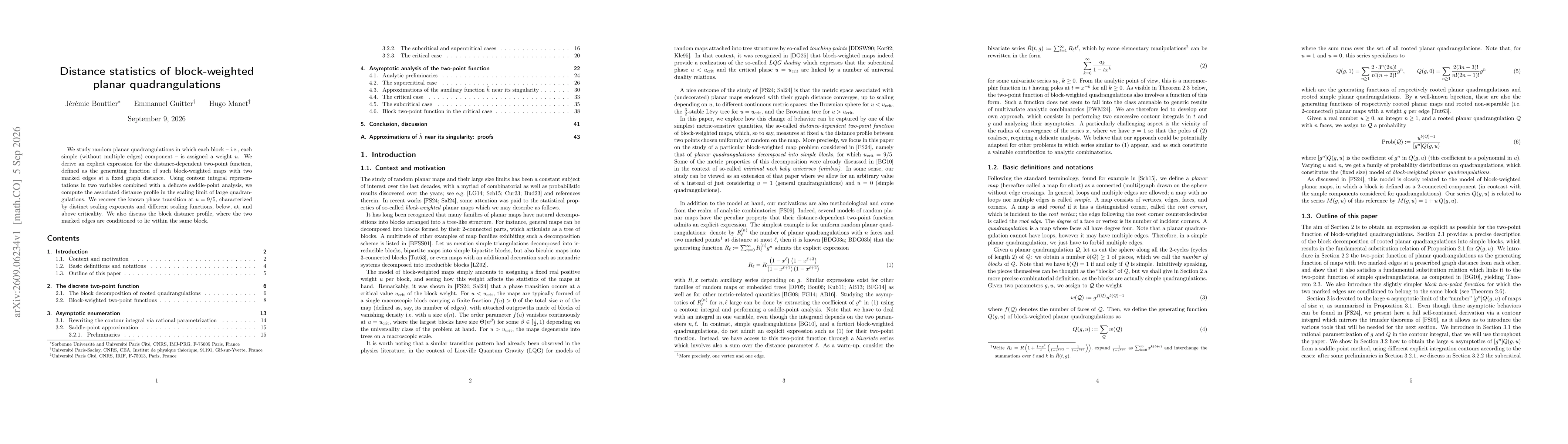 Thumbnail for Distance statistics of block-weighted planar quadrangulations
