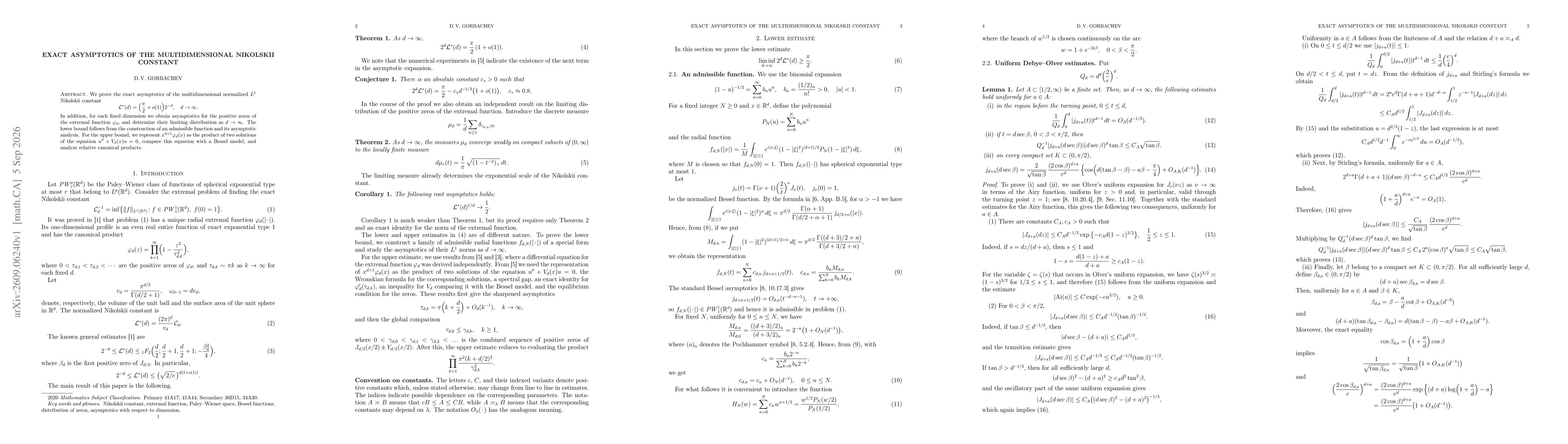 Thumbnail for Exact Asymptotics of the Multidimensional Nikolskii Constant
