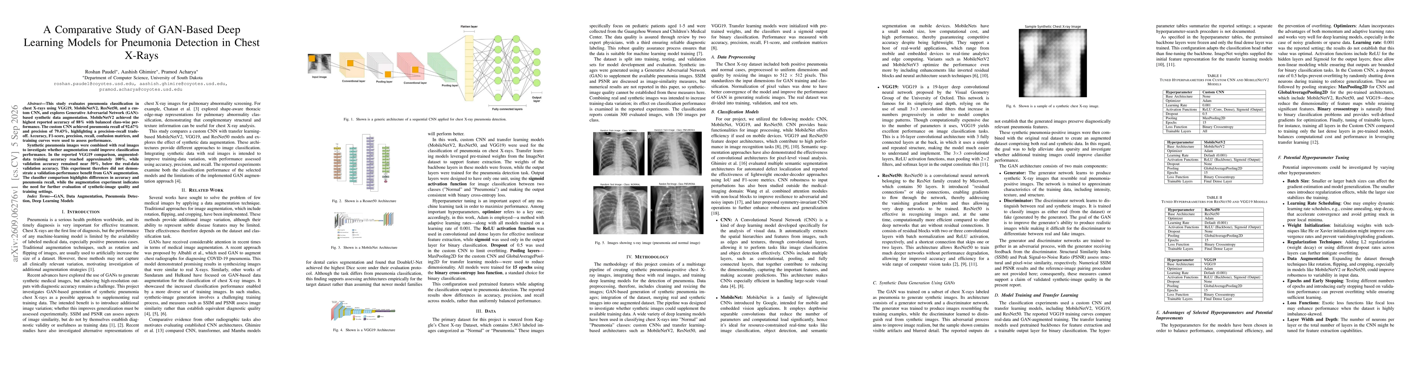 Thumbnail for A Comparative Study of GAN-Based Deep Learning Models for Pneumonia Detection in Chest X-Rays