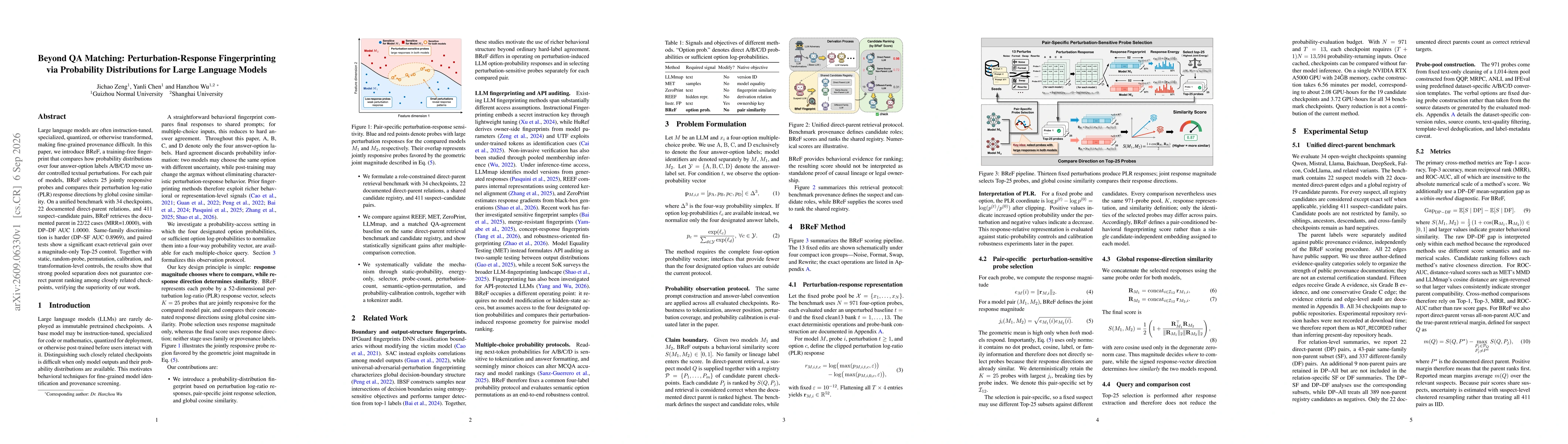 Thumbnail for Beyond QA Matching: Perturbation-Response Fingerprinting via Probability Distributions for Large Language Models