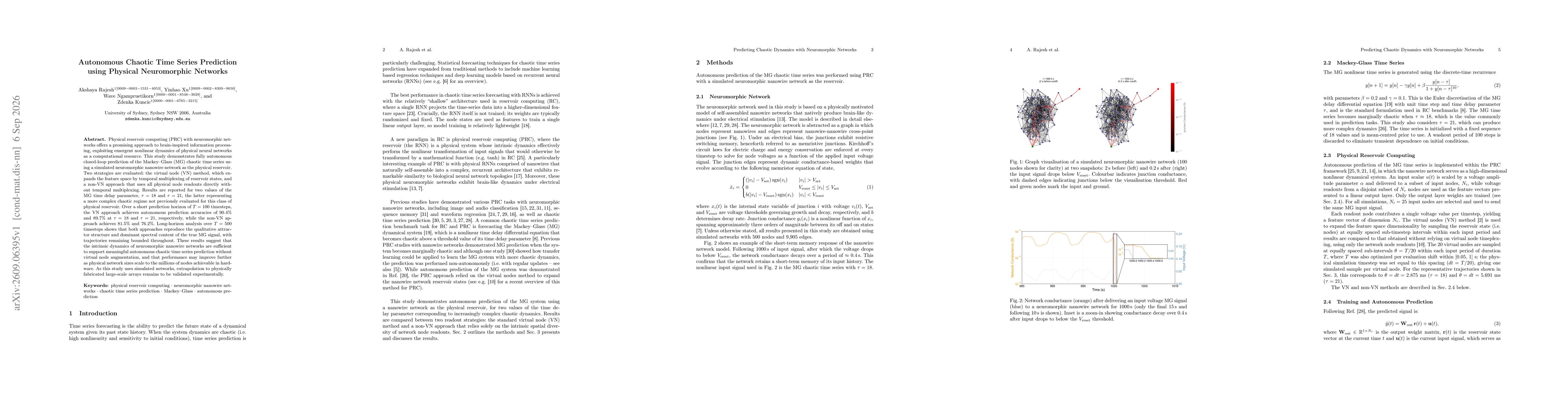 Thumbnail for Autonomous Chaotic Time Series Prediction using Physical Neuromorphic Networks