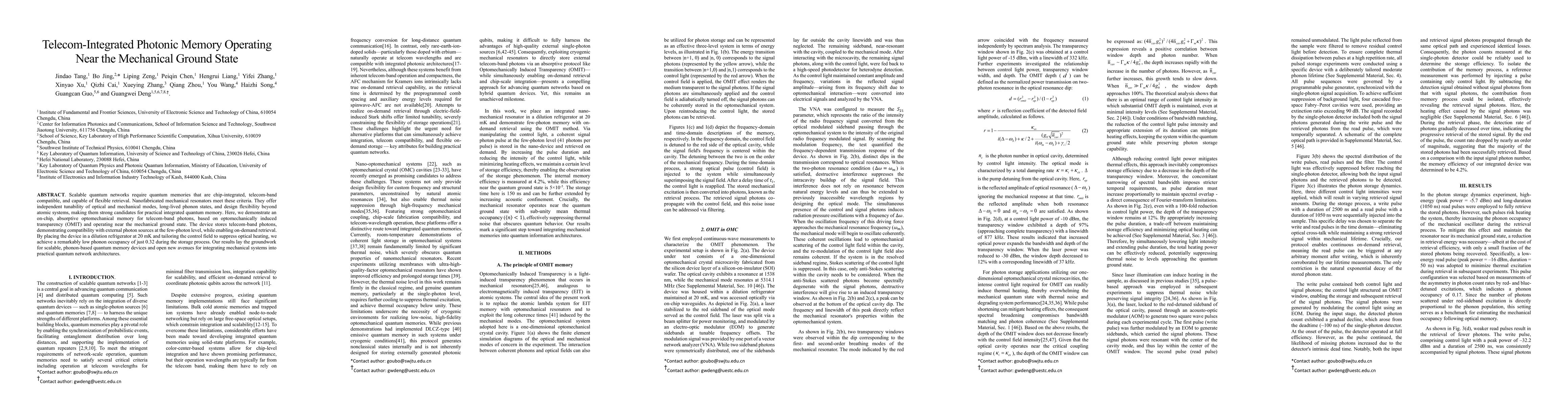 Thumbnail for Telecom-Integrated Photonic Memory Operating Near the Mechanical Ground State