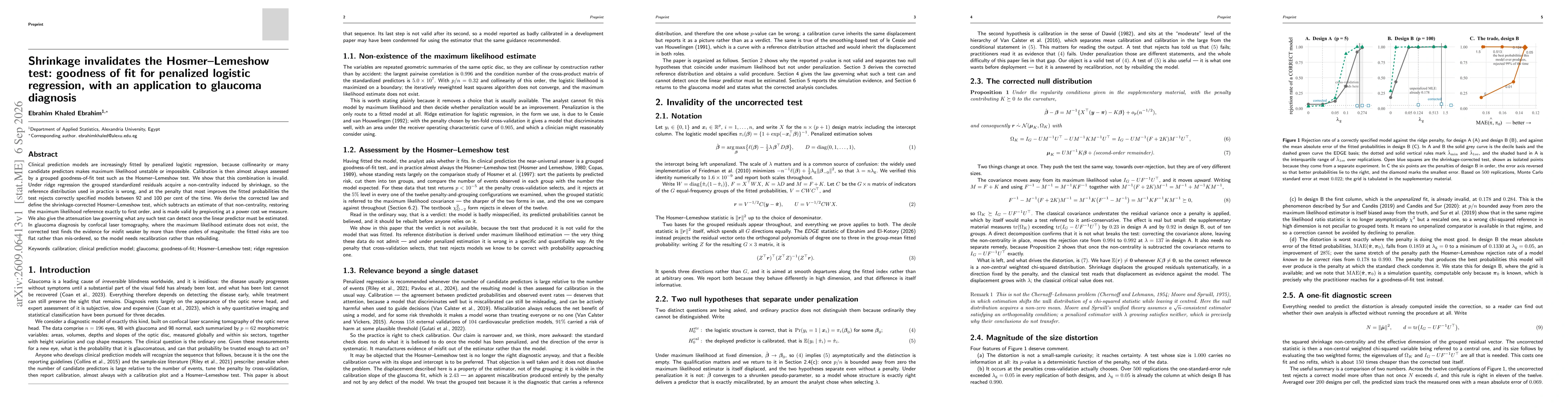 Thumbnail for Shrinkage invalidates the Hosmer-Lemeshow test: goodness of fit for penalized logistic regression, with an application to glaucoma diagnosis