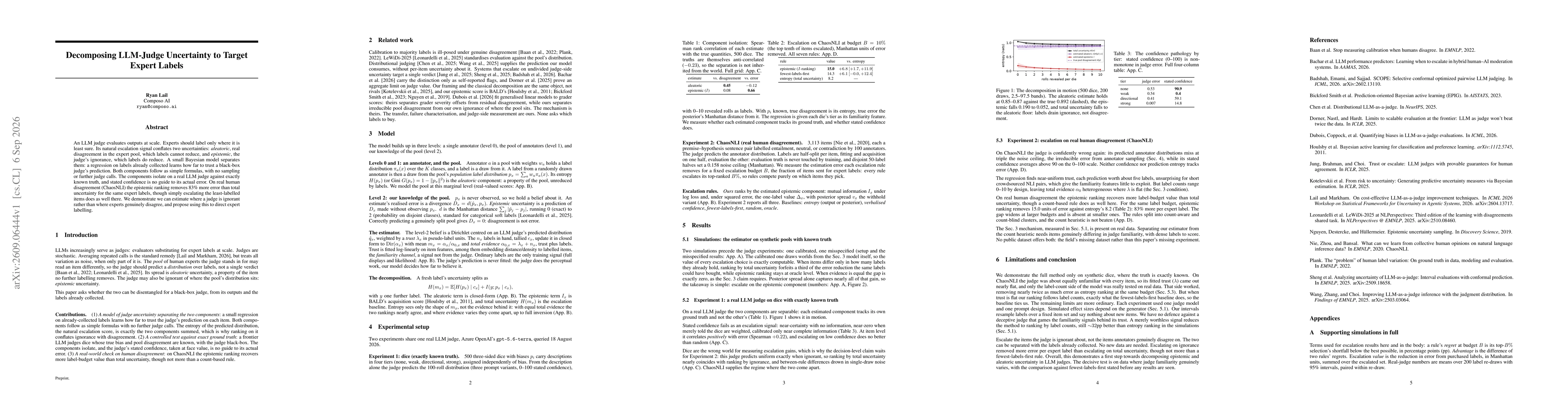 Thumbnail for Decomposing LLM-Judge Uncertainty to Target Expert Labels