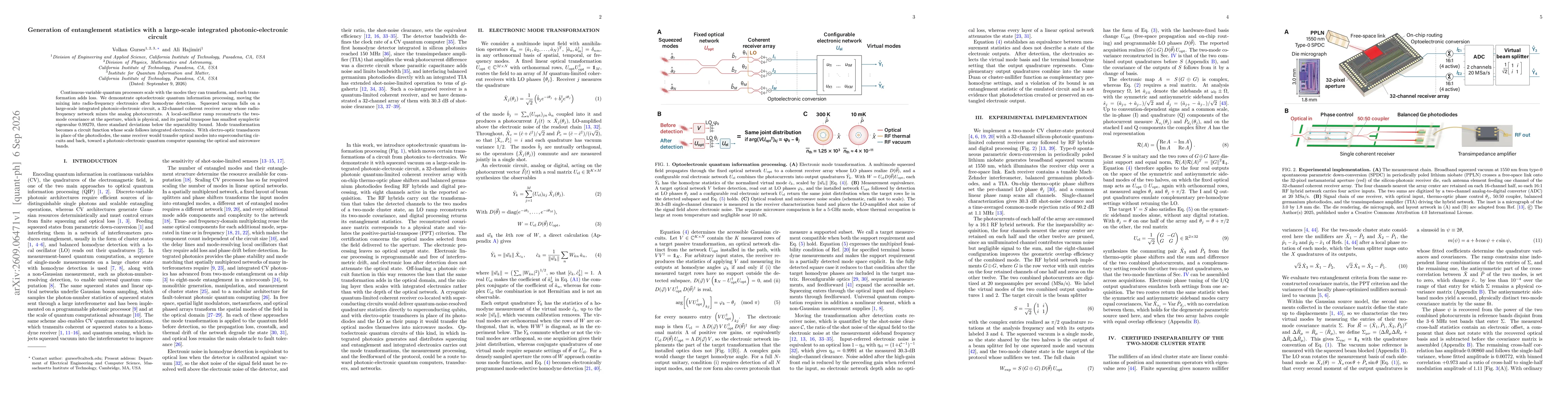 Thumbnail for Generation of entanglement statistics with a large-scale integrated photonic-electronic circuit