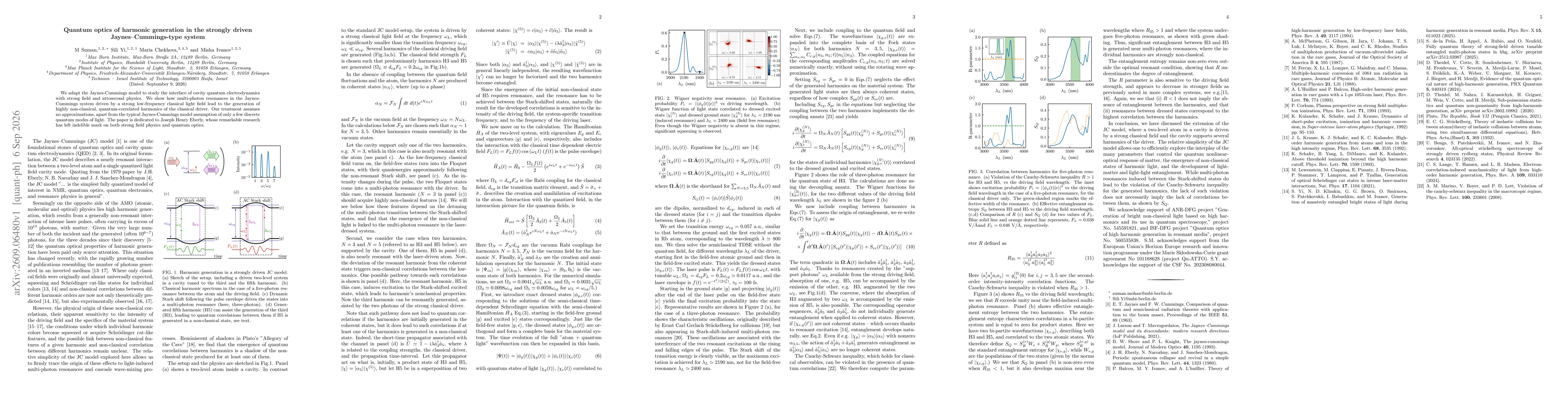 Thumbnail for Quantum Optics of harmonic generation in the strongly driven Jaynes-Cummings-type system