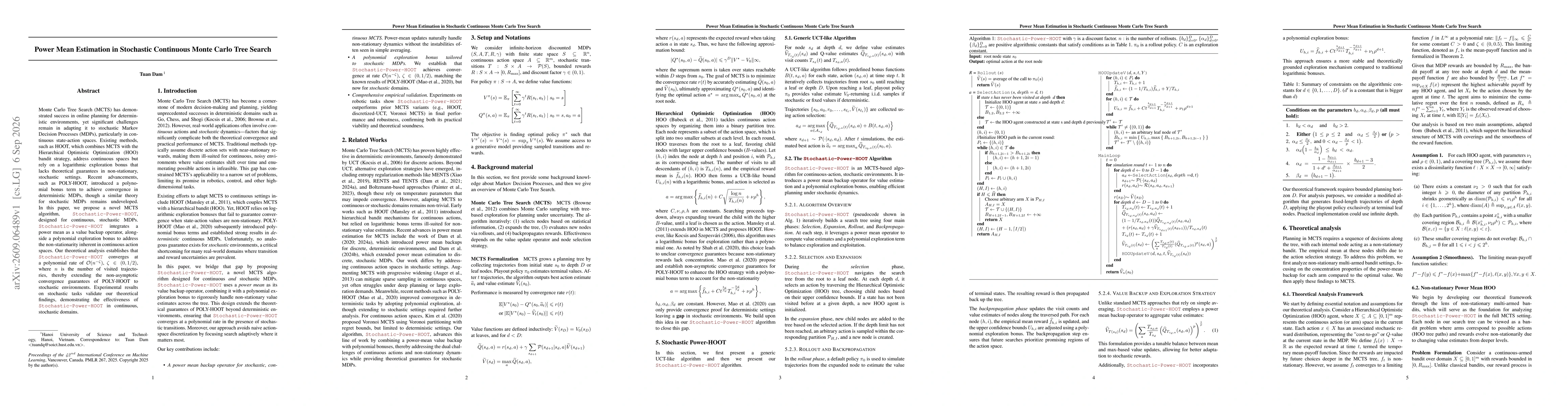 Thumbnail for Power Mean Estimation in Stochastic Continuous Monte Carlo Tree Search