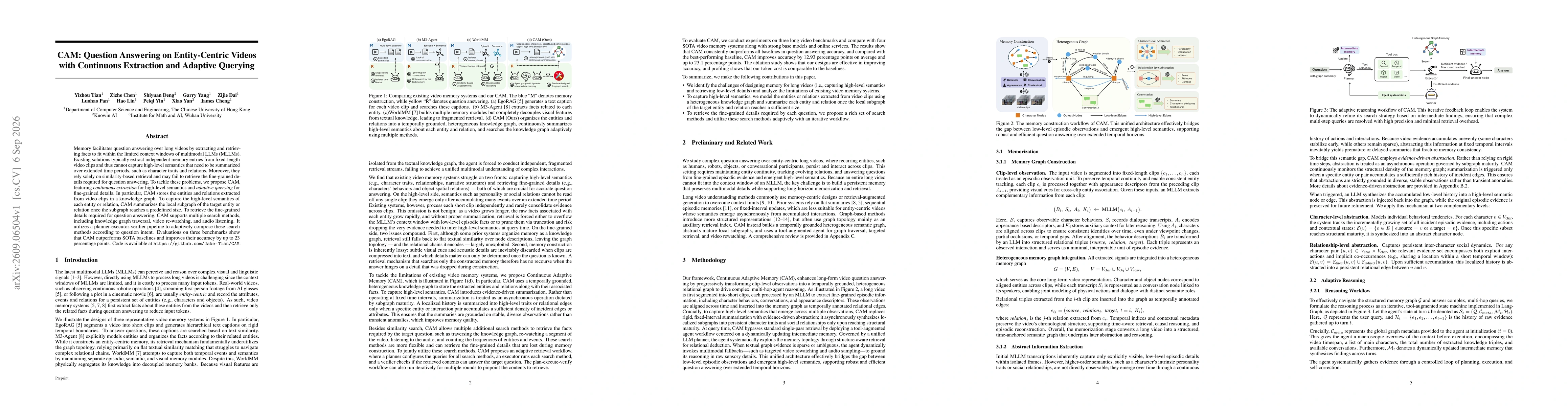Thumbnail for CAM: Question Answering on Entity-Centric Videos with Continuous Extraction and Adaptive Querying