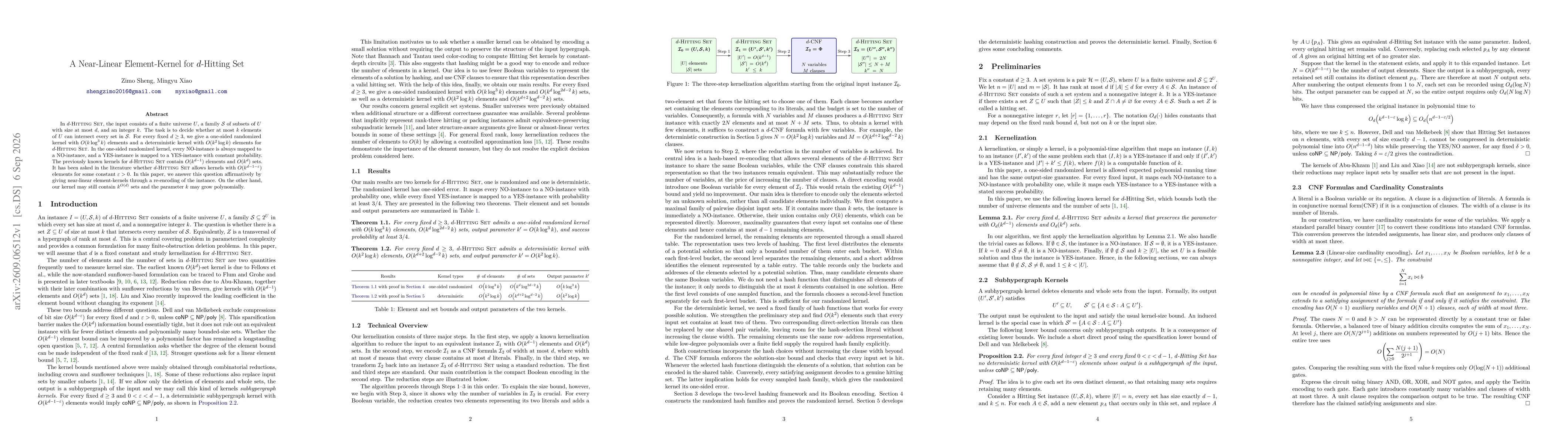 Thumbnail for A Near-Linear Element Kernel for \(d\)-Hitting Set