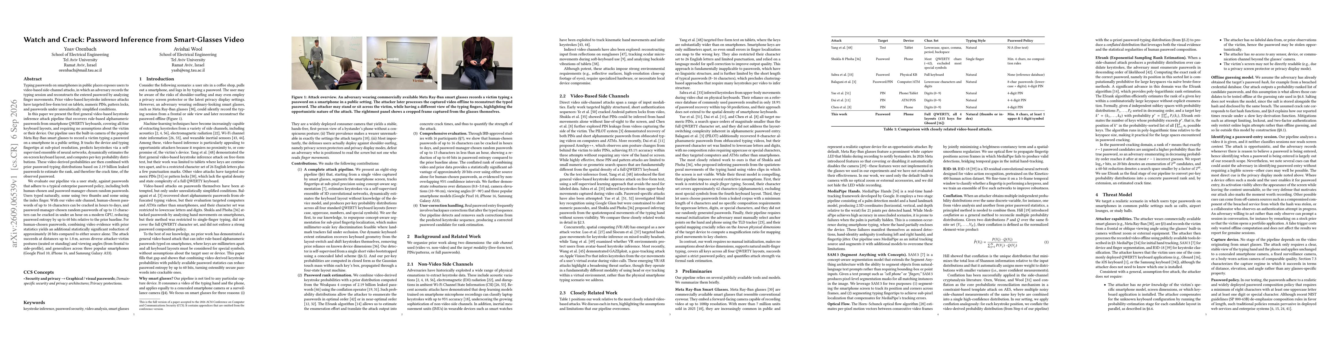 Thumbnail for Watch and Crack: Password Inference from Smart-Glasses Video