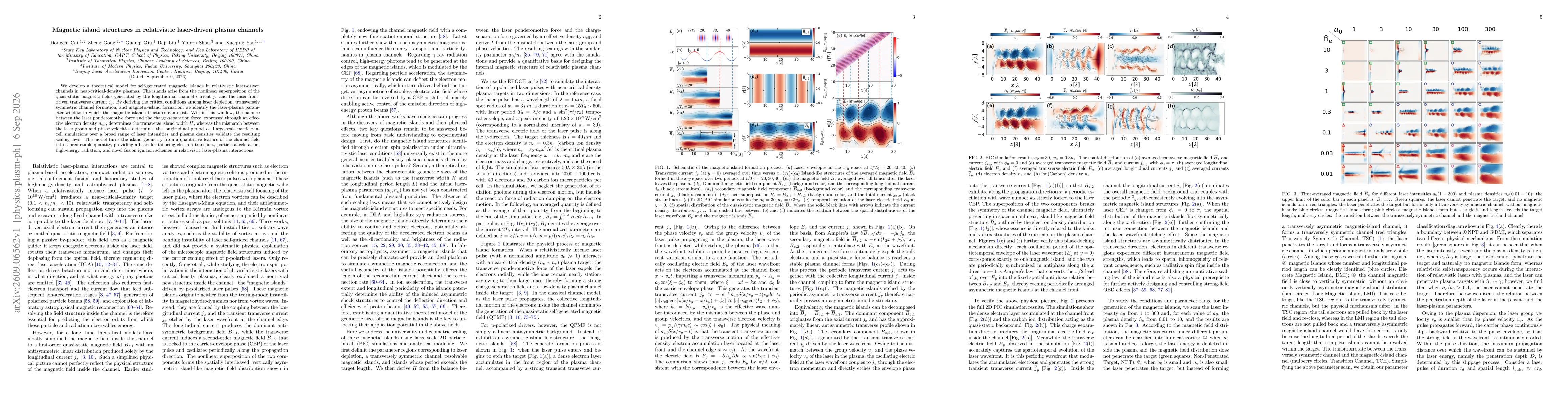 Thumbnail for Magnetic island structures in relativistic laser-driven plasma channels