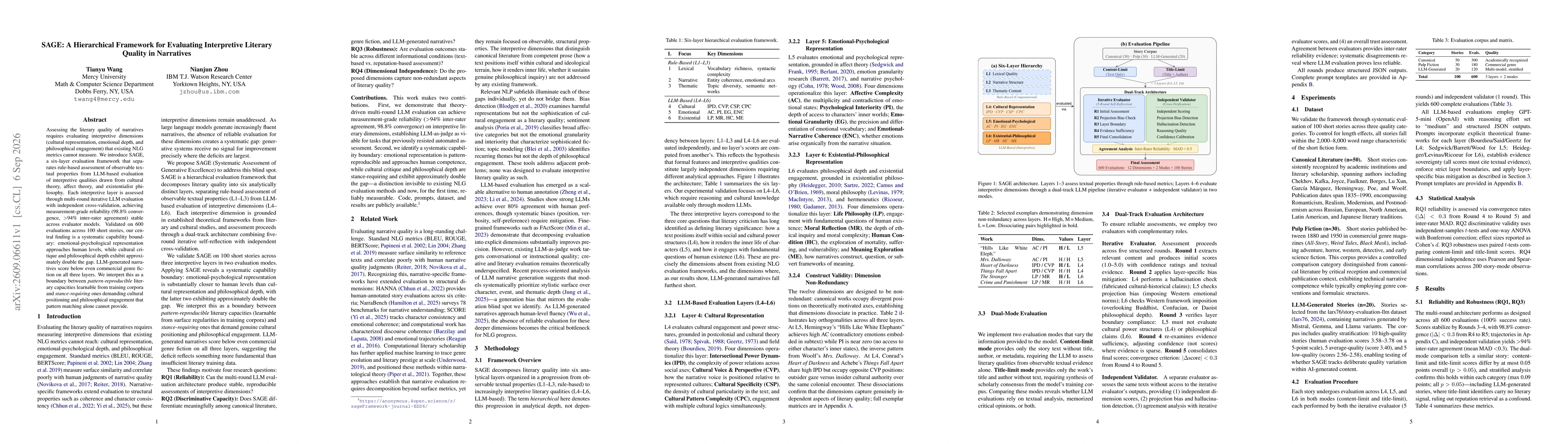Thumbnail for SAGE: A Hierarchical Framework for Evaluating Interpretive Literary Quality in Narratives