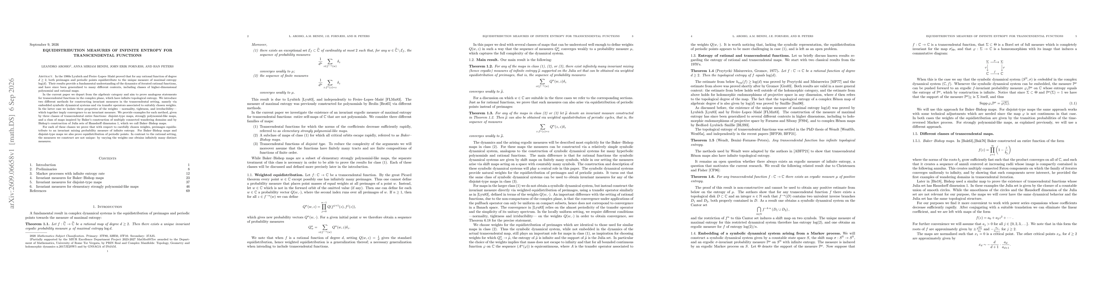 Thumbnail for Equidistribution Measures of infinite entropy for Transcendental Functions