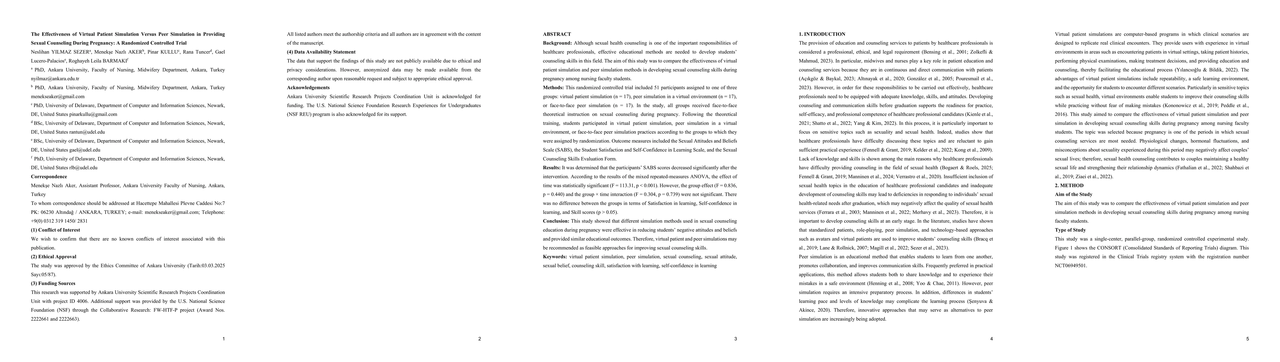 Thumbnail for The Effectiveness of Virtual Patient Simulation Versus Peer Simulation in Providing Sexual Counseling During Pregnancy: A Randomized Controlled Trial