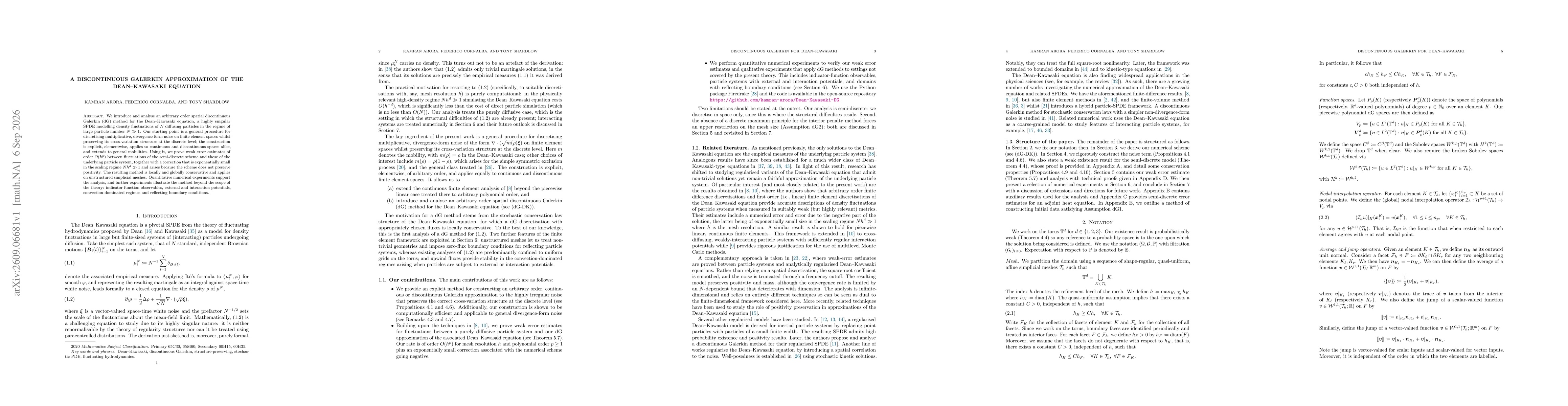 Thumbnail for A discontinuous Galerkin approximation of the Dean--Kawasaki equation