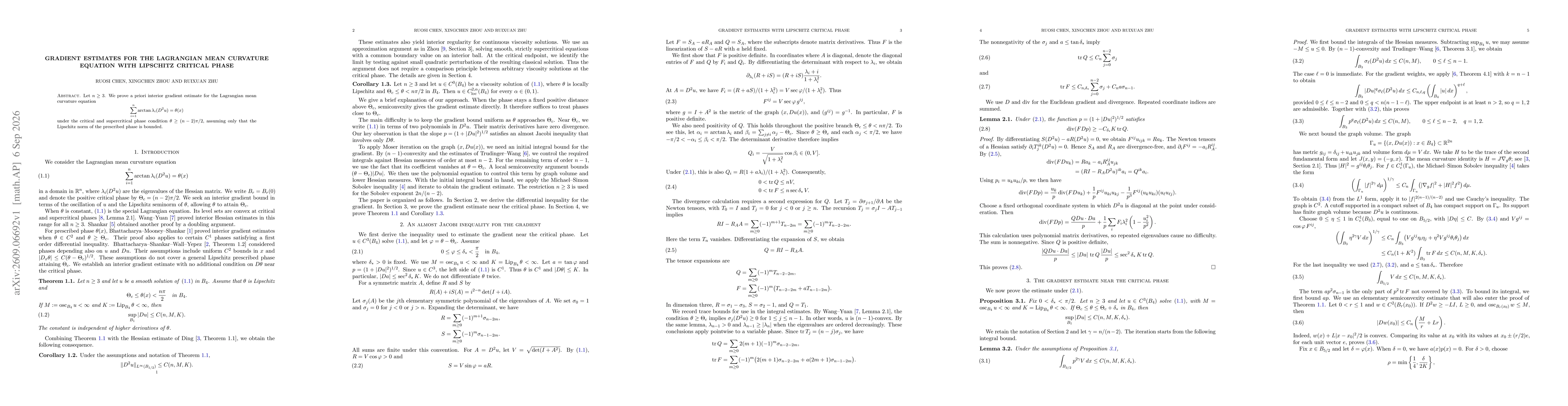 Thumbnail for Gradient estimates for the Lagrangian mean curvature equation with Lipschitz critical phase