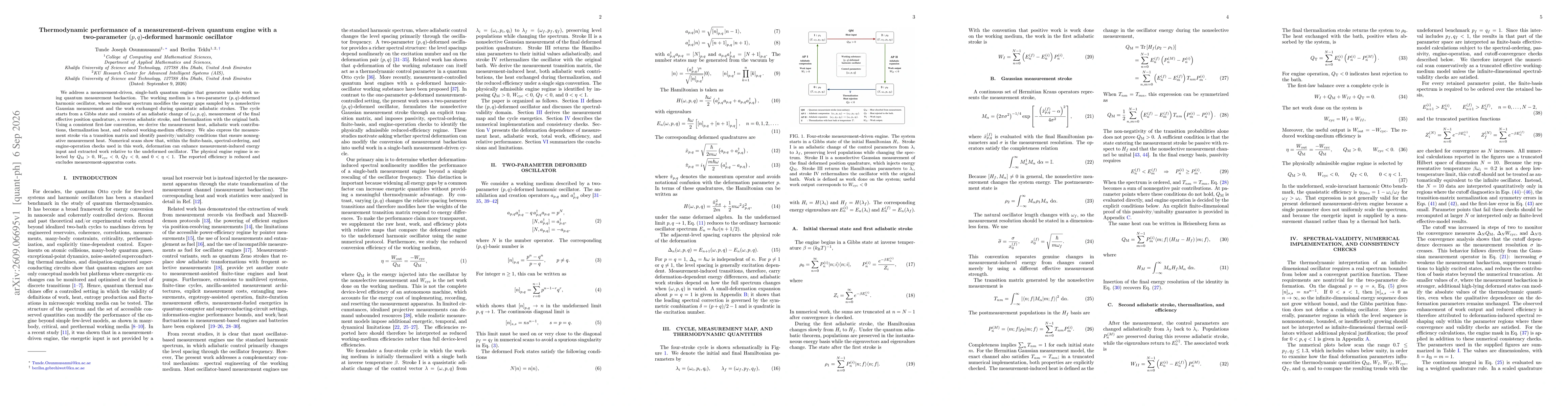 Thumbnail for Thermodynamic Performance of a Measurement-Driven Quantum Engine with a Two-Parameter $(p,q)$-Deformed Harmonic Oscillator