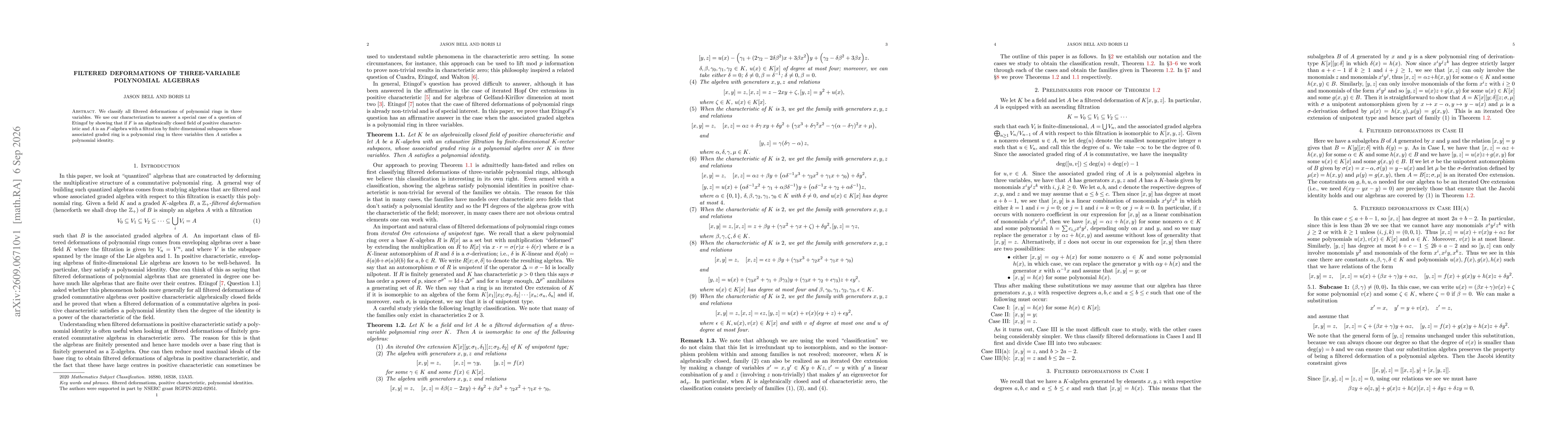 Thumbnail for Filtered deformations of three-variable polynomial algebras