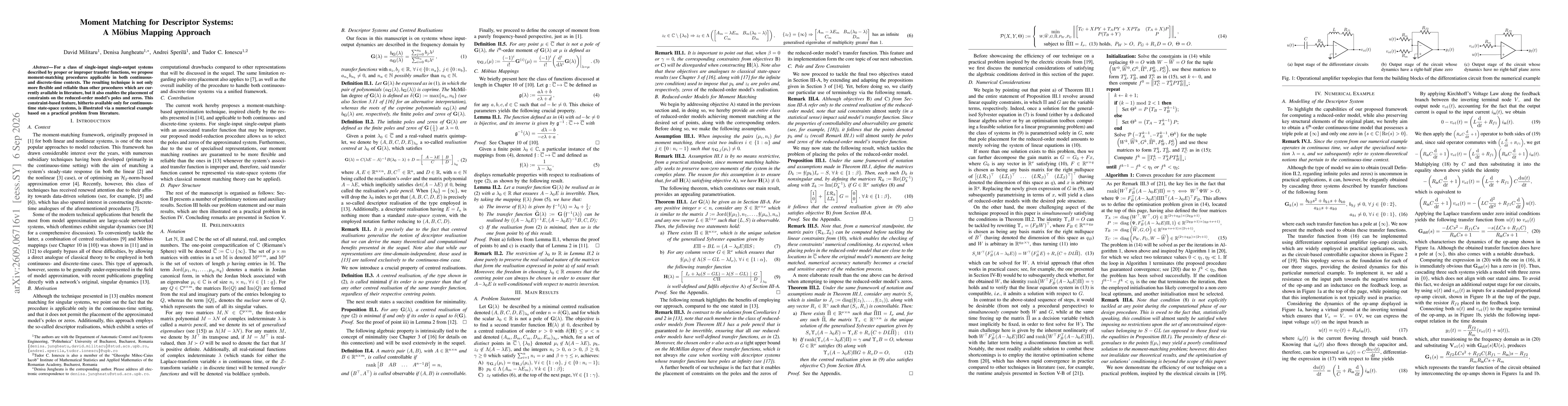 Thumbnail for Moment Matching for Descriptor Systems: A Möbius Mapping Approach